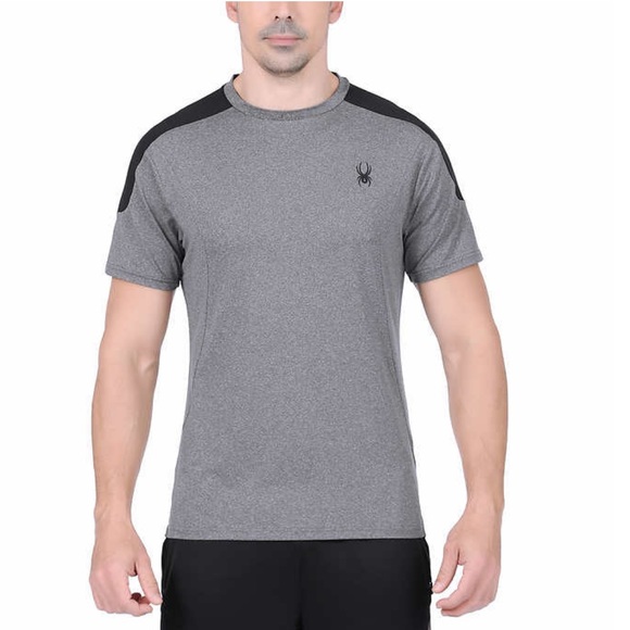 Spyder Active Men's Short Sleeve Tee, Gray - Picture 1 of 8